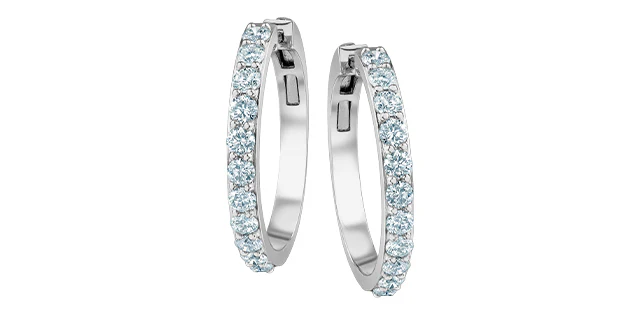 Hoop Earrings - 14kt White Gold - 2.00ct Lab Grown Diamonds - Image 5