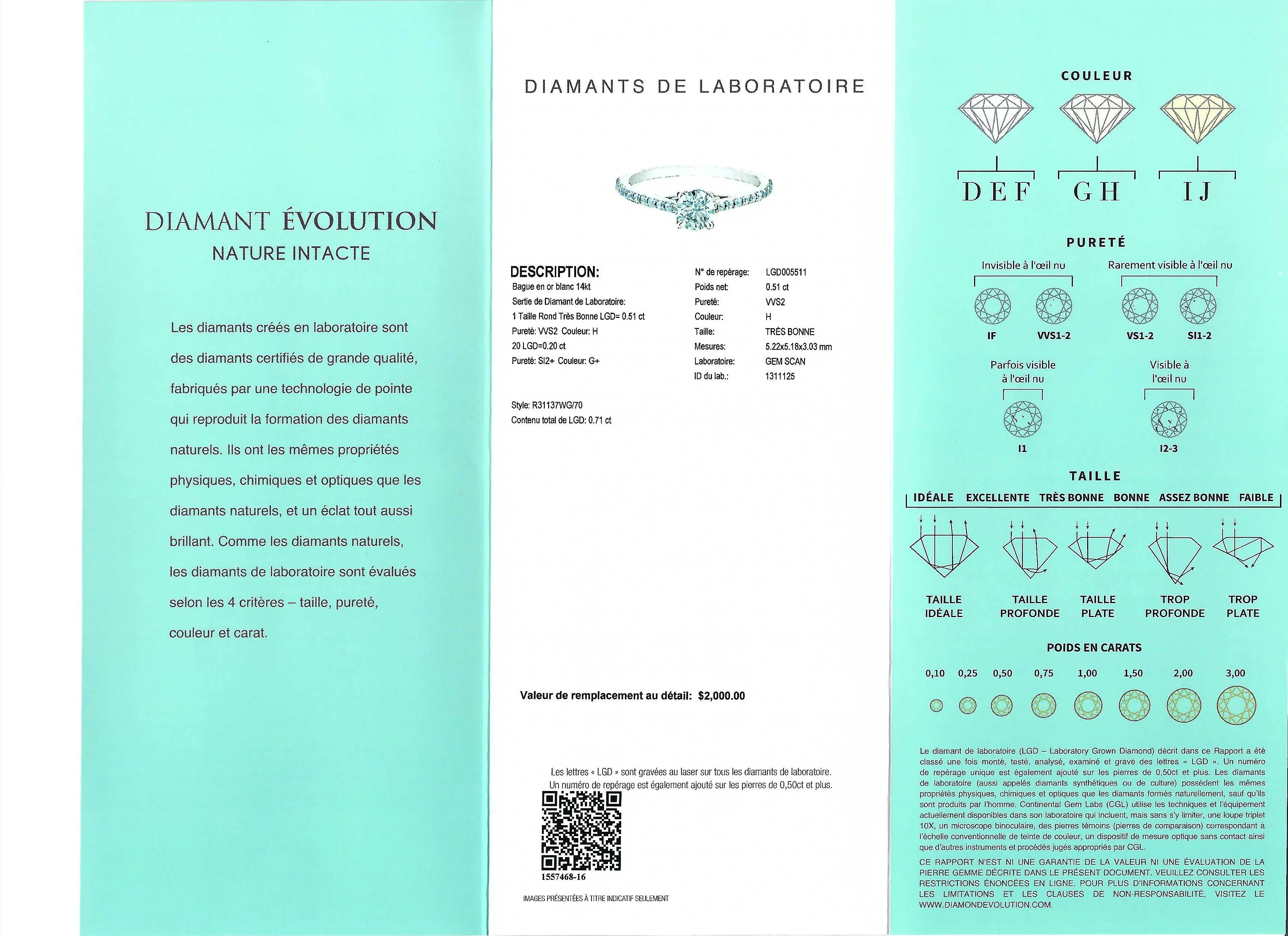 Solitaire Ring | 14kt White Gold | 0.51ct Lab Grown Diamond (total 0.71ct) - Image 4