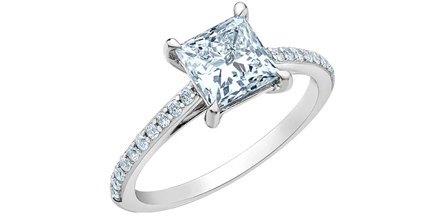 Solitaire Ring 14KT | LGD | 1.50ct princess cut center - Image 3