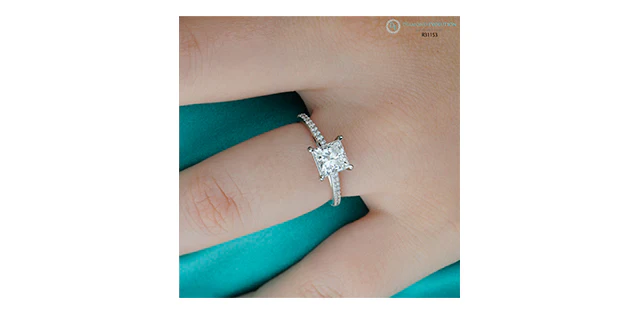 Solitaire Ring 14KT | LGD | 1.50ct princess cut center - Image 4