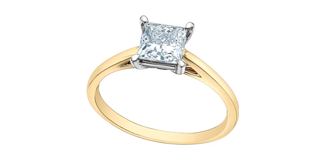 Solitaire Ring 14kt | LGD | 1.01ct princess cut - Image 3