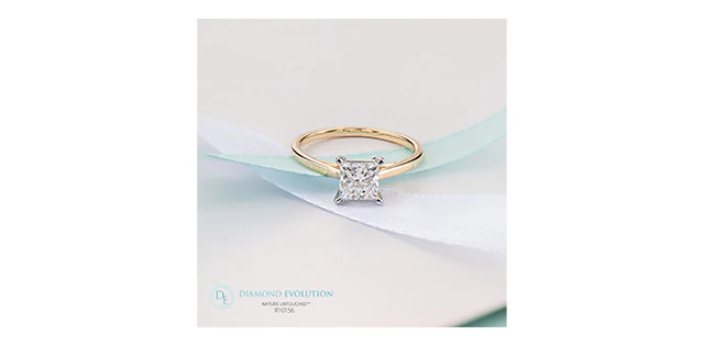 Solitaire Ring 14kt | LGD | 1.01ct princess cut - Image 4