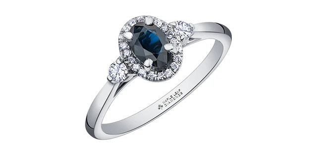 Sapphire and diamonds ring 14kt white gold | ML873WSA - Image 3